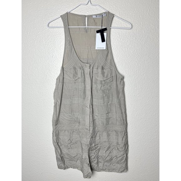 T by Alexander Wang | Dobby Stripe Smoke Romper - Picture 2 of 9